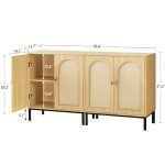 Set of 2 Natural Rattan Accent Cabinets