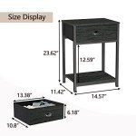 Industrial Nightstands Set of 2 with Storage