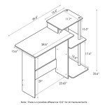 Furinno Compact Home Laptop Desk with Square Shelves