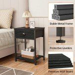 Industrial Nightstands Set of 2 with Storage