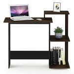 Furinno Compact Home Laptop Desk with Square Shelves