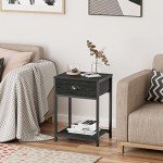 Industrial Nightstands Set of 2 with Storage
