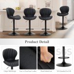 Set of 4 Modern Adjustable Swivel Bar Stools