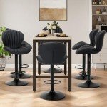 Set of 4 Modern Adjustable Swivel Bar Stools