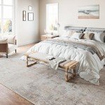 WondRg 8x10 Washable Area Rug Beige Grey Neutral Abstract Living Room Bedroom Large Throw Rug Non Slip Soft Low Pile Indoor Floor Carpet for Dining Room Kitchen Office Entryway