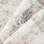 WondRg 8x10 Washable Area Rug Beige Grey Neutral Abstract Living Room Bedroom Large Throw Rug Non Slip Soft Low Pile Indoor Floor Carpet for Dining Room Kitchen Office Entryway