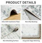 8x10 Area Rugs for Living Room - Washable Rug Modern Abstract Soft Large Neutral Non-Slip Carpet Indoor Floor Stain Resistant Thin Carpets for Bedroom Dining Room Farmhouse Nursery Home Office Grey