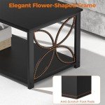 GreenForest Coffee Table for Living Room, 39 inch Small Table with Storage Shelf, Modern Center Table for Sofa Home Office, Black
