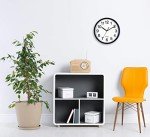 Bernhard Products Black Wall Clock, Large 13-Inch Silent Non Ticking Quartz Battery Operated Round Easy to Read Classroom/Home/School/Office Clock