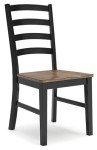 Signature Design by Ashley Wildenauer Rustic Armless Dining Chair, Set of 2, Black & Light Brown