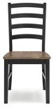 Signature Design by Ashley Wildenauer Rustic Armless Dining Chair, Set of 2, Black & Light Brown
