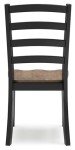 Signature Design by Ashley Wildenauer Rustic Armless Dining Chair, Set of 2, Black & Light Brown