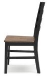 Signature Design by Ashley Wildenauer Rustic Armless Dining Chair, Set of 2, Black & Light Brown
