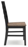 Signature Design by Ashley Wildenauer Rustic Armless Dining Chair, Set of 2, Black & Light Brown