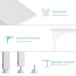 Lufeiya White Computer Desk with Fabric File Drawers Cabinet, 47 Inch Reversible Home Office Desks with Filing Cabinet for Small Space, Modern Writing Table PC Desks, White