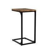 QEEIG C Table Side Table Set of 2 Living Room Sets C Shaped Couch Tray End Tables Farmhouse, Rustic Brown (017-30BN)