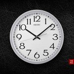 Seiko 12 Inch Easy Read Numerals Wall Clock with Quiet Sweep Second Hand