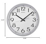 Seiko 12 Inch Easy Read Numerals Wall Clock with Quiet Sweep Second Hand