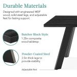 Best Choice Products Extendable Dining Table 47 to 63in Modern Large Expanding Kitchen Table up to 6 People w/Leaf Extension, 2 Locks, 132lb Capacity - Black