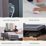 LUCID L300 Adjustable Bed Frame - Head and Foot Incline - USB - Wireless Remote - Easy 2 Person Assembly - Quiet Motor - Relax - TV - Working - Reading - Ergonomic - Electric Bed Base - Twin XL Size