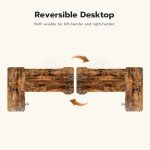 Acrolix 59" Reversiable L-Shaped Electric Standing Desk Adjustable Height Gaming Stand Up Corner Desk Sit Stand Home Office Computer Desk with Splice Board,Rustic Brown Top