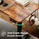 Acrolix 59" Reversiable L-Shaped Electric Standing Desk Adjustable Height Gaming Stand Up Corner Desk Sit Stand Home Office Computer Desk with Splice Board,Rustic Brown Top