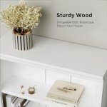 Furniwell Bookcase Bookshelves, 5-Shelf Tall Bookcase 72" Wood Open Display Floor Bookshelf, Large Storage Organizer for Library, Bedroom, Living Room (White)