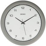 Seiko 12" Brushed Metal Quiet Sweep Office Wall Clock, Silver Tone