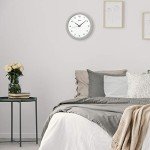 Seiko 12" Brushed Metal Quiet Sweep Office Wall Clock, Silver Tone