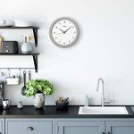 Seiko 12" Brushed Metal Quiet Sweep Office Wall Clock, Silver Tone