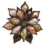 Touch of Class Arris Layered Floret Wall Art - Metal - Multi Metallic - Copper, Bronze, Gold, Silver - Striking Blossom Decor for Bedroom, Living Room, Dining Room, Entryway, Foyer
