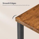 HOOBRO Kitchen Chairs Set of 2, Wooden Dining Room Chairs with Metal Frame, Dining Chairs with Back, Easy to Assemble, Farmhouse Dining Chairs for Kitchen, Living Room, Rustic Brown and Black BF39CD01