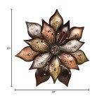 Touch of Class Arris Layered Floret Wall Art - Metal - Multi Metallic - Copper, Bronze, Gold, Silver - Striking Blossom Decor for Bedroom, Living Room, Dining Room, Entryway, Foyer