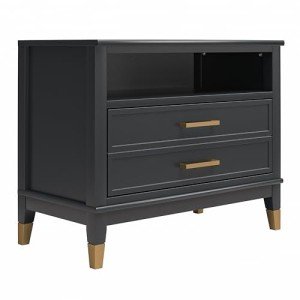 CosmoLiving by Cosmopolitan Westerleigh Wide Nightstand, Black