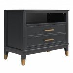 CosmoLiving by Cosmopolitan Westerleigh Wide Nightstand, Black