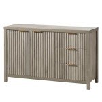 OAKHAM HOME Oxford Fluted Storage Cabinet Sideboard Large Buffet with Adjustable Shelves, Multifunctional Accent Cabinet Console Cabinet for Living Room