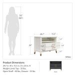 CosmoLiving by Cosmopolitan Westerleigh Wide Nightstand, Black