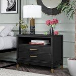 CosmoLiving by Cosmopolitan Westerleigh Wide Nightstand, Black