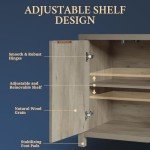 OAKHAM HOME Oxford Fluted Storage Cabinet Sideboard Large Buffet with Adjustable Shelves, Multifunctional Accent Cabinet Console Cabinet for Living Room