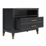 CosmoLiving by Cosmopolitan Westerleigh Wide Nightstand, Black