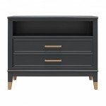 CosmoLiving by Cosmopolitan Westerleigh Wide Nightstand, Black