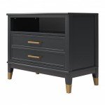 CosmoLiving by Cosmopolitan Westerleigh Wide Nightstand, Black