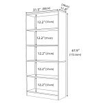 LZ-DONGMAN Bookshelves and Bookcases Floor Standing Tall Bookcase 5 Tier Display Storage Shelves Tall Bookcase Home Decor Furniture for Home Office(White 11.8" D x 31.5" W x 67.9" H)