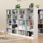 LZ-DONGMAN Bookshelves and Bookcases Floor Standing Tall Bookcase 5 Tier Display Storage Shelves Tall Bookcase Home Decor Furniture for Home Office(White 11.8" D x 31.5" W x 67.9" H)
