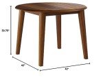 Signature Design by Ashley Berringer Dining Room Round Drop Leaf Table, Rustic Brown