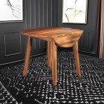 Signature Design by Ashley Berringer Dining Room Round Drop Leaf Table, Rustic Brown