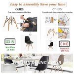 Furmax Pre Assembled Modern Style Dining Chair Mid Century Modern DSW Chair, Shell Lounge Plastic Chair for Kitchen, Dining,Bedroom, Living Room Side Chairs Set of 4 (Black)