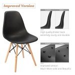 Furmax Pre Assembled Modern Style Dining Chair Mid Century Modern DSW Chair, Shell Lounge Plastic Chair for Kitchen, Dining,Bedroom, Living Room Side Chairs Set of 4 (Black)