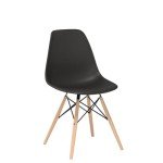 Furmax Pre Assembled Modern Style Dining Chair Mid Century Modern DSW Chair, Shell Lounge Plastic Chair for Kitchen, Dining,Bedroom, Living Room Side Chairs Set of 4 (Black)