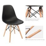 Furmax Pre Assembled Modern Style Dining Chair Mid Century Modern DSW Chair, Shell Lounge Plastic Chair for Kitchen, Dining,Bedroom, Living Room Side Chairs Set of 4 (Black)